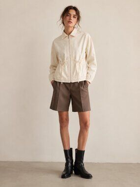 Vintage Dawn Off-White Utility Zip Jacket